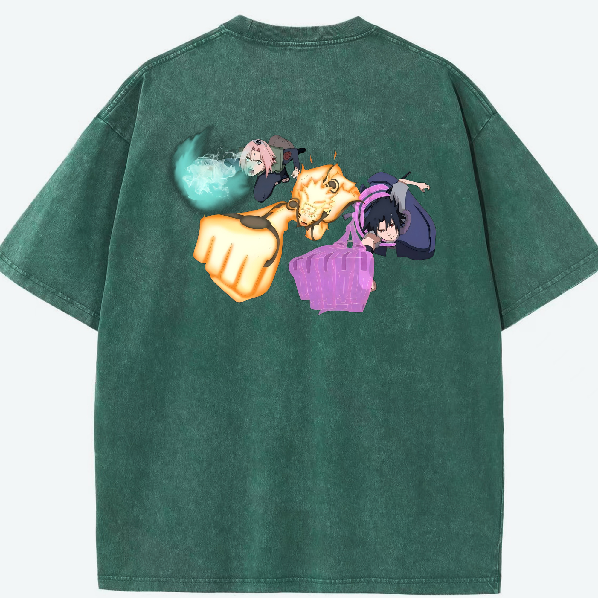 （画像用） NARUTO -ナルト- うずまき ナルト Uzumaki Naruto 綿100% ヴィンテージ風 半袖Tシャツ（背面プリント）